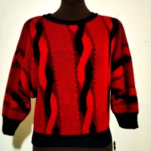 College point sweater red and black